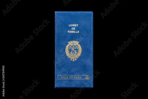 Official French Family Record Booklet ("Livret de Famille") issued by the city of Paris ("Ville de Paris"). The Coat of arms of Paris and the Latin motto "Fluctuat Nec Mergitur" appears on it.