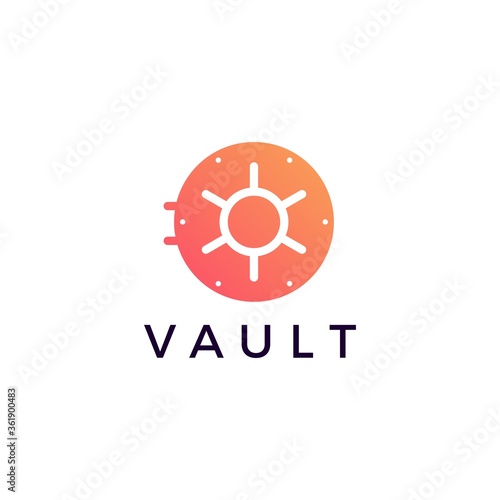 vault locker logo vector icon illustration