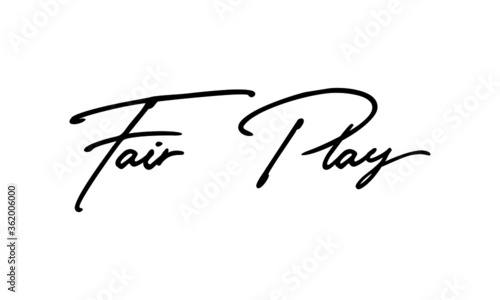 Fair Play Handwritten Font Calligraphy Black Color Text on White Background