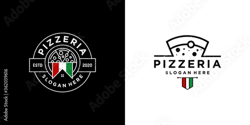 Italian pizza restaurant design logo. symbols for food and drink and restaurants.