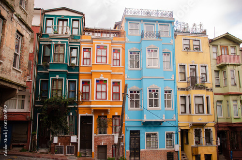 colorful houses in balat, istanbul