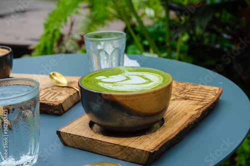 Green macha late hot tea