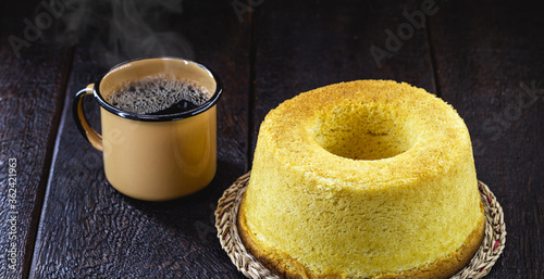 cornmeal cake, corn flour. Food and sweets typical of the June and July parties in Brazil.