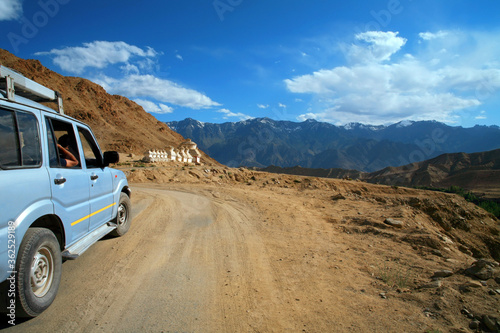 view of scenic highway in Leh Ladakh.