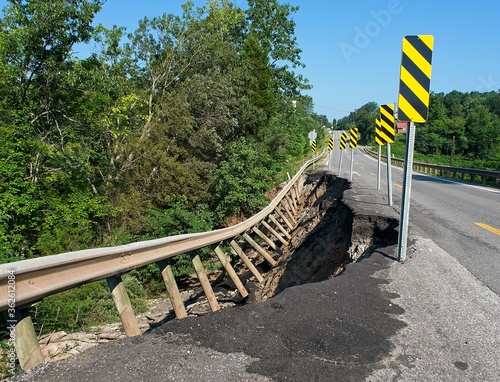  Land slide damaged roadway