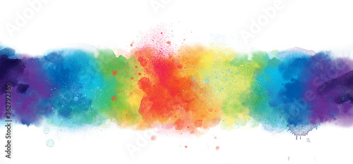 Aquarelle watercolor background banner frame with watercolor texture and splash