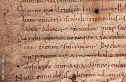 A ninth century manuscript from 1 Kings in the Bible written on vellum in a minuscule script. 