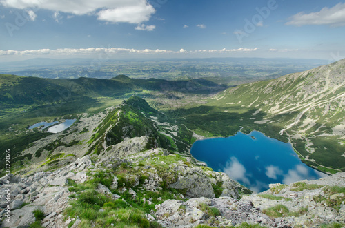 View of Gąsienicowa Valley (Dolina Gąsienicowa) from Kościelec, Tatra Mountains, Poland