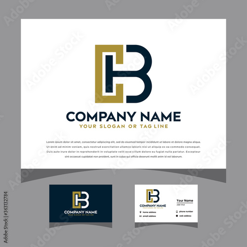 Initial cb logo design for various business vector