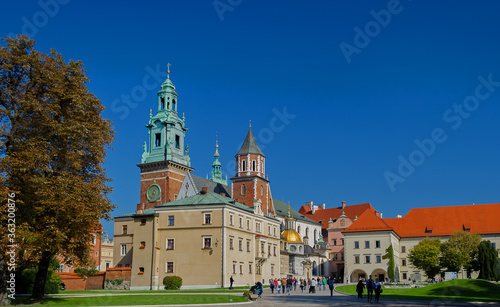 The Wawel Royal Castle grounds in Krakow, Poland