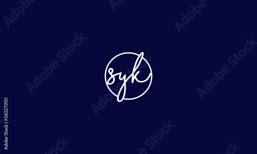Alphabet letter icon symbol monogram logo SYK