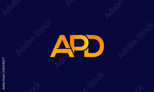Alphabet letter icon symbol monogram logo APD