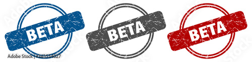 beta stamp. beta sign. beta label set