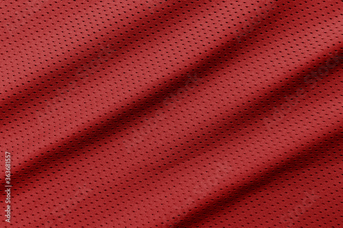 Red football, basketball, volleyball, hockey, rugby, lacrosse and handball jersey clothing fabric texture sports wear background