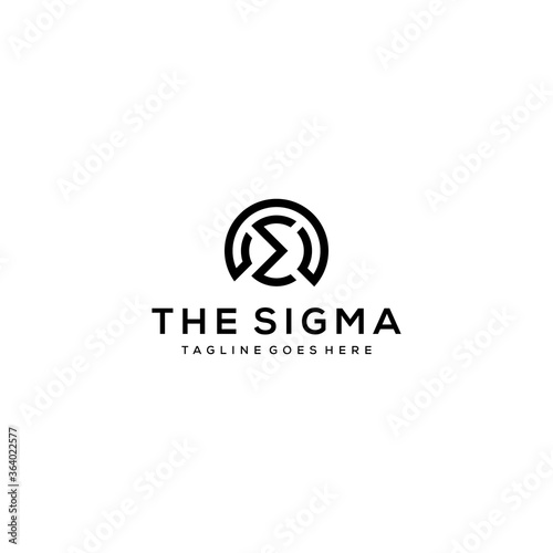 Creative Illustration modern sigma sign geometric logo design template