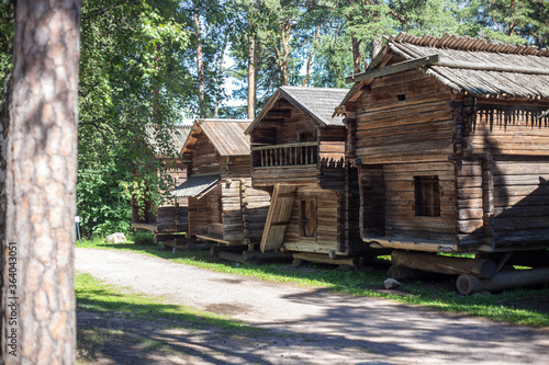 Seurasaari Open-Air Museum a district in Helsinki, Finland, which consists of old, mainly wooden buildings transplanted from elsewhere in Finland and placed in the dense forest landscape of the island