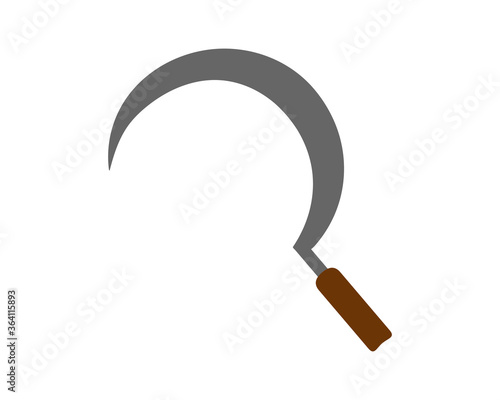 Doodle sickle icon isolated on white. Vector stock illustration. EPS 10