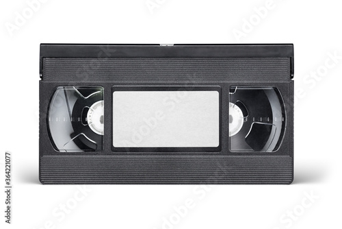 VHS video tape cassette isolated on white