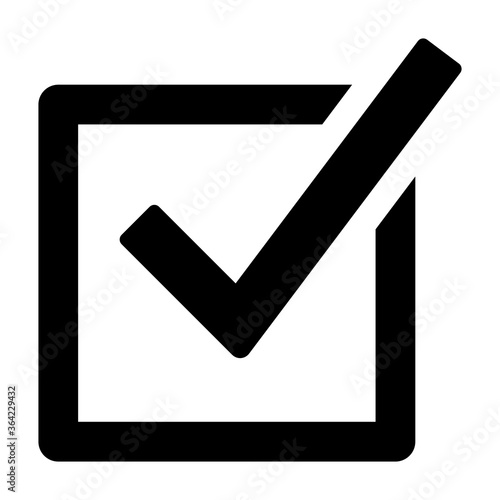 Checked checkbox or vote / voting flat vector icon for election apps and websites