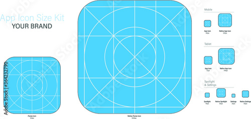 Ready to use guide and sizing for Application Logo, Vector App Icon Size Set, Application Icon Size kit. 