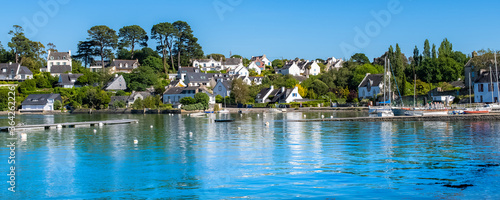 Brittany, Ile aux Moines island in the Morbihan gulf, the typical harbor and old boats 