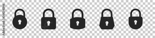 Lock Icons. Vector lock icons on transparent background. Lock Unlock. Vector illustration