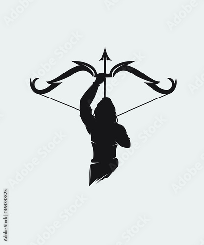 Lord rama vector graphic design with holding Bow and Arrow amazing vector art.