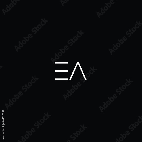 Letter EA initial based logo icon in minimalistic futuristic font