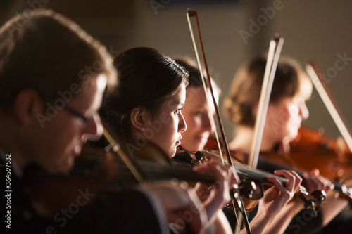 Violinists performing