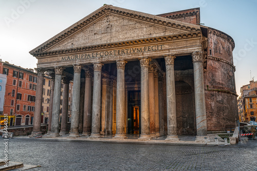 The Pantheon in Rome early in the morning with no people