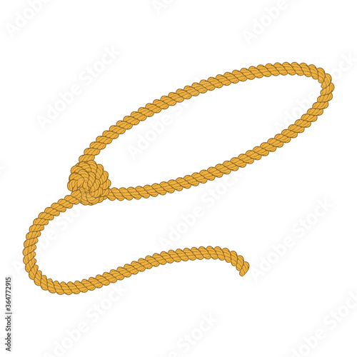 golden rope woven in frame. vector illustration