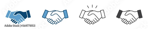 Business agreement handshake icon in different style vector illustration, friendly handshake icon for apps and websites