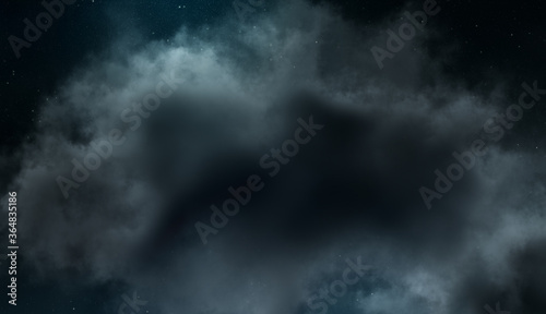 Dark Starry Sky with Dark Clouds, Night, Stars, 03