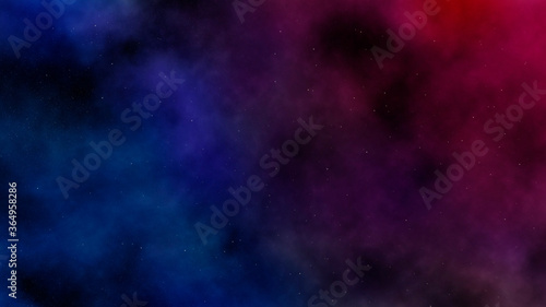 8K starfield with blue to red gradient nebula cloud. artist rendition of stars, background.