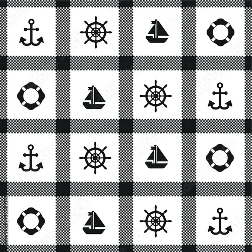 Marine seamless Anchor pattern (use , print, t-shirt typography and other uses)