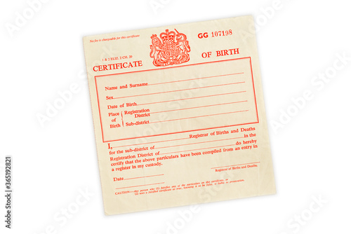 Birth Certificate, United Kingdom