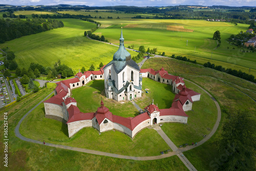 The Pilgrim Church of St. John of Nepomuk on Zelena Hora (Green Mountain) near Zdar nad Sazavou, Czech Republic, World Heritage Site by UNESCO