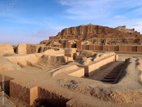 Remains of Elamite temple of god Kiririsha & ziggurat Chogha Zanbil, Shush, Iran. Complex is object no.1 in UNESCO List. Pyramid is attractive for tourists as most ancient existent monument in Iran
