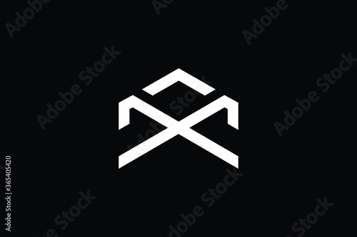 Minimal Innovative Initial MX logo and XM logo. Letter MX XM creative elegant Monogram. Premium Business logo icon. White color on black background