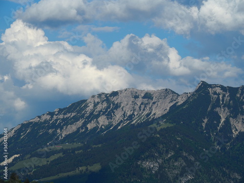 mountaineous landscape in the Bavarian Alps in sunshine