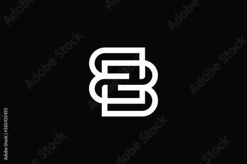 Minimal Innovative Initial B logo and BB logo. Letter B BB creative elegant Monogram. Premium Business logo icon. White color on black background