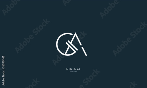 Alphabet letter icon logo GA or AG