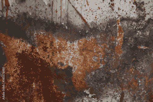 rust on metal with traces of paint, vector grunge texture background
