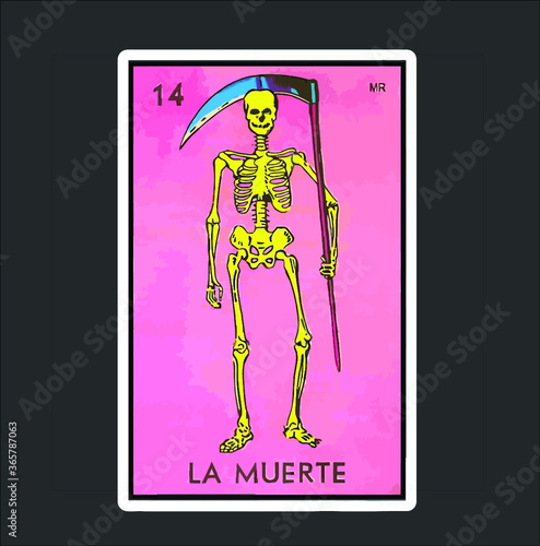 La Muerte Death Loteria Mexican Lottery Bingo Funny Design Premium new design vector illustrator