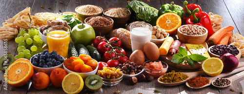 Assorted organic food products on the table