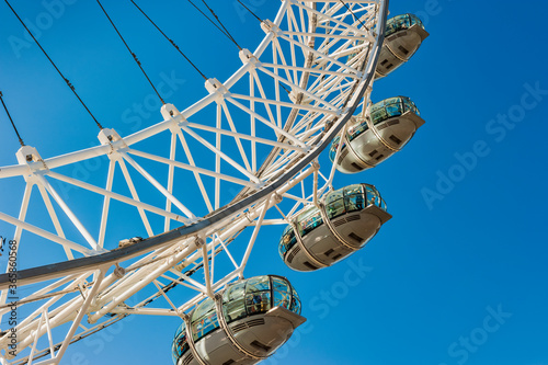 London Eye against a blue sky