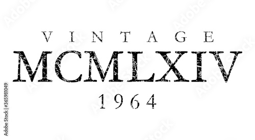 Vintage MCMLXIV 1964 Roman (Distressed Black)