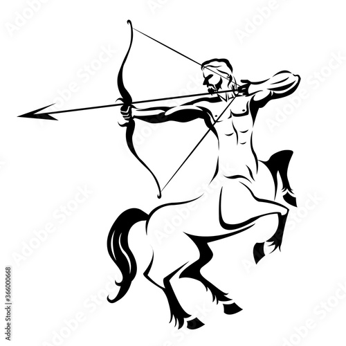 Centaur silhouette ancient mythology
