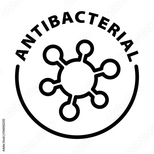 antibacterial outline black vector icon