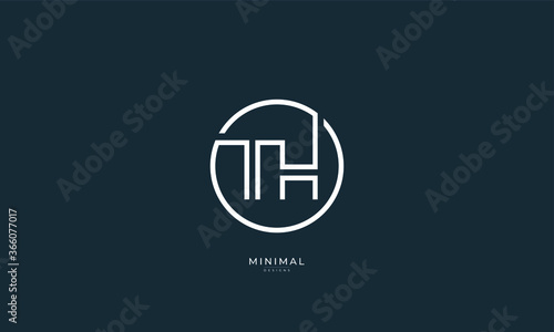 Alphabet letter icon logo TH